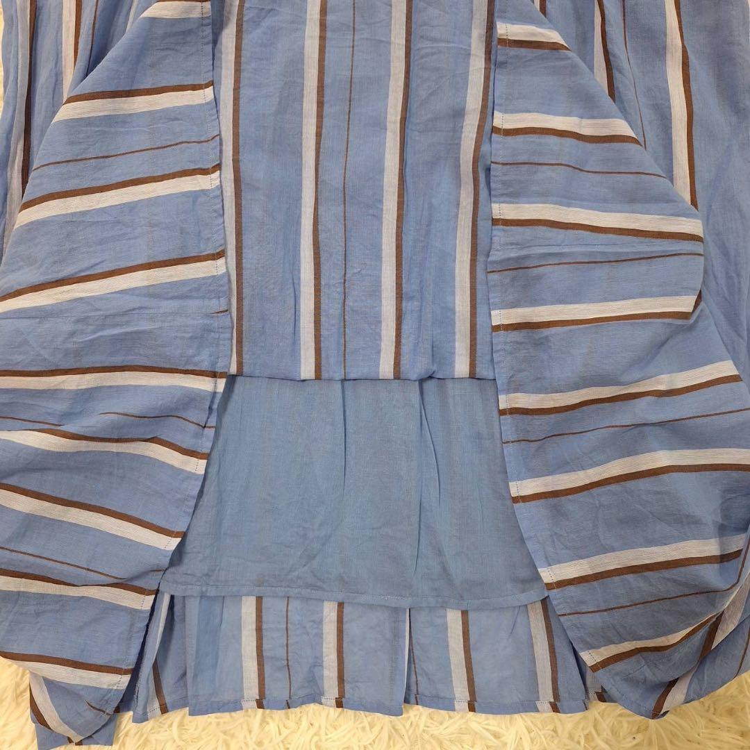 美品✨ヌキテパ コットンボイルストライプドレス ブルー 2023年 完売品