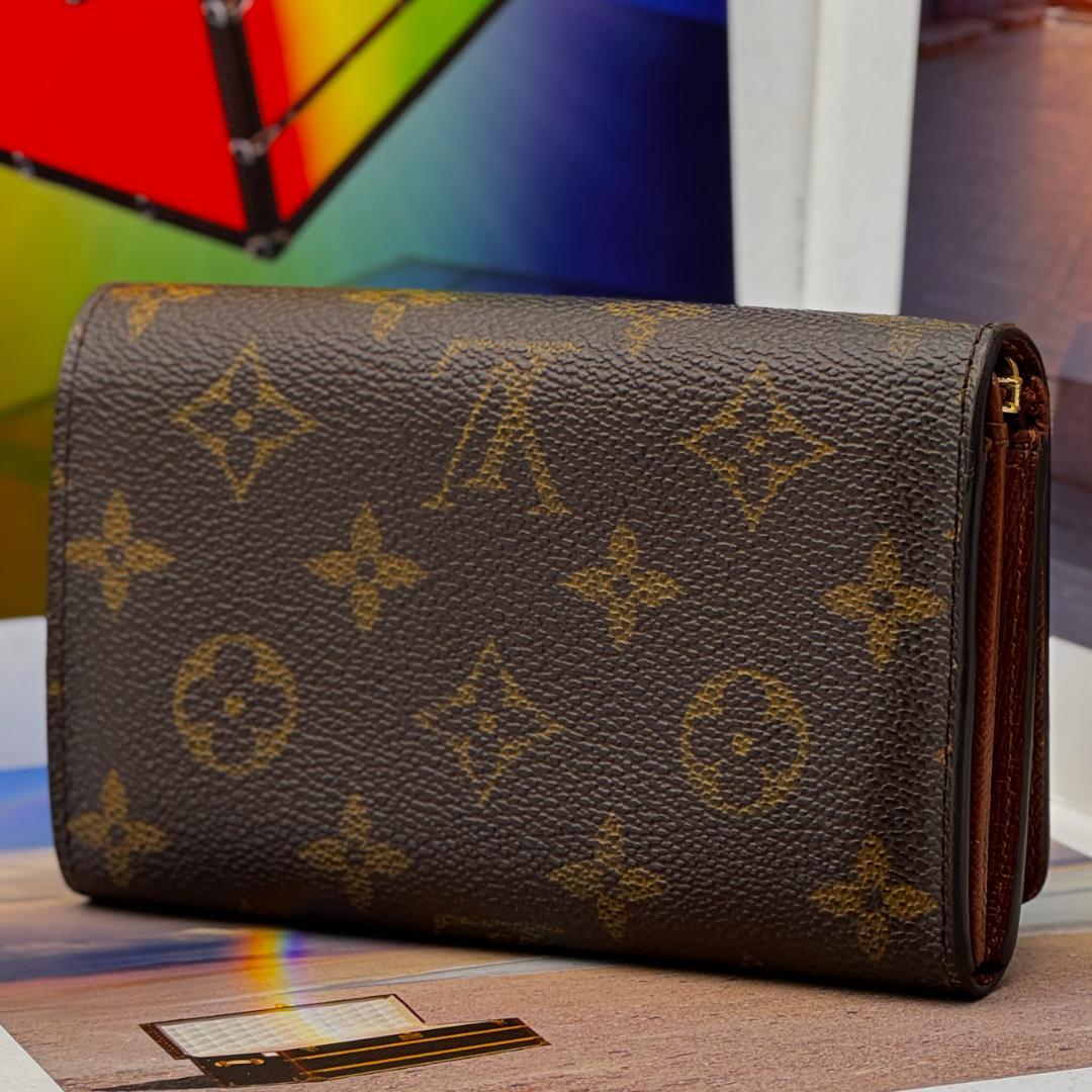 極上 ルイヴィトン モノグラム ポルトフォイユ トレゾール 折り財布 A12