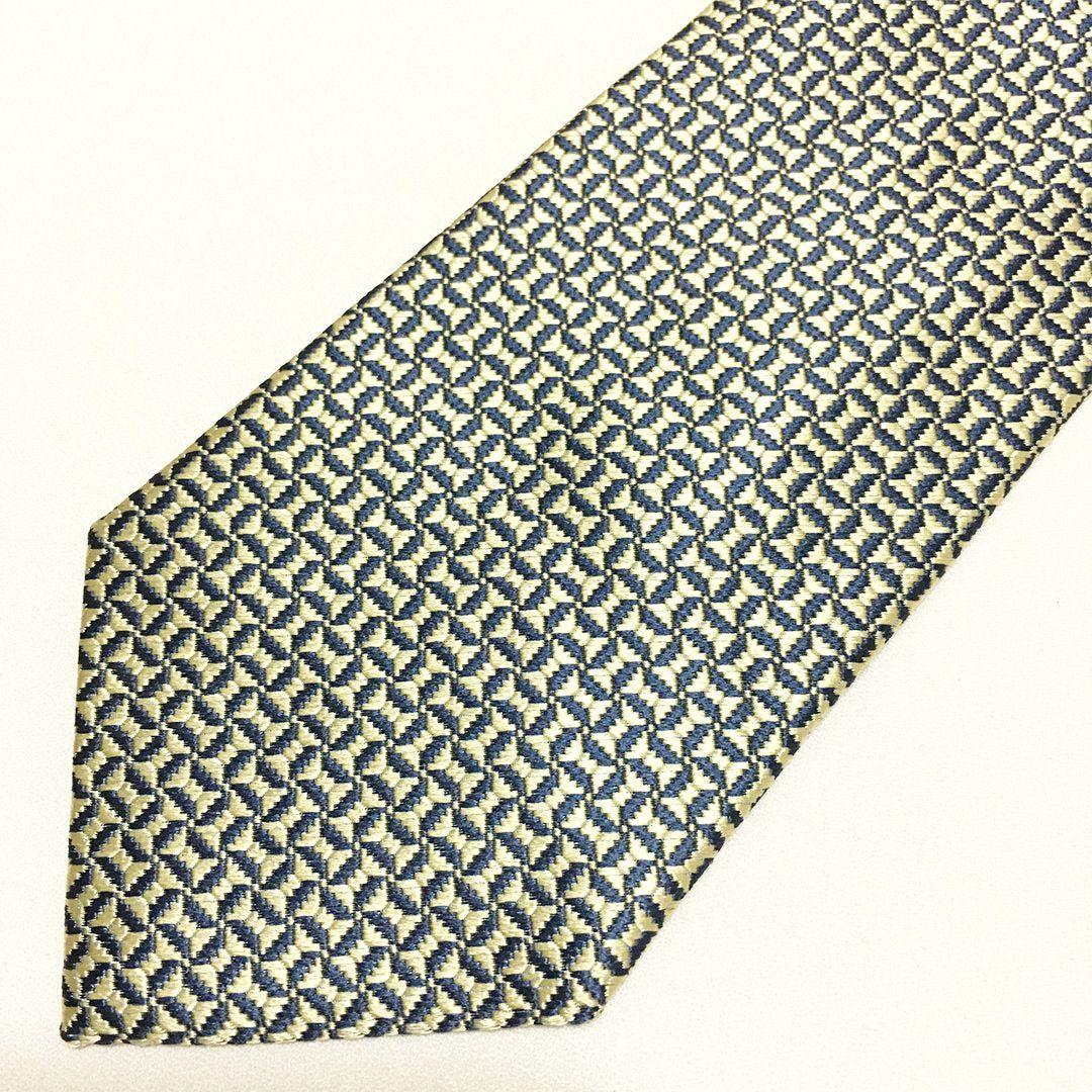 未使用級 H織りタイ ファソネH柄 エルメス HERMES ネクタイ アイボリー