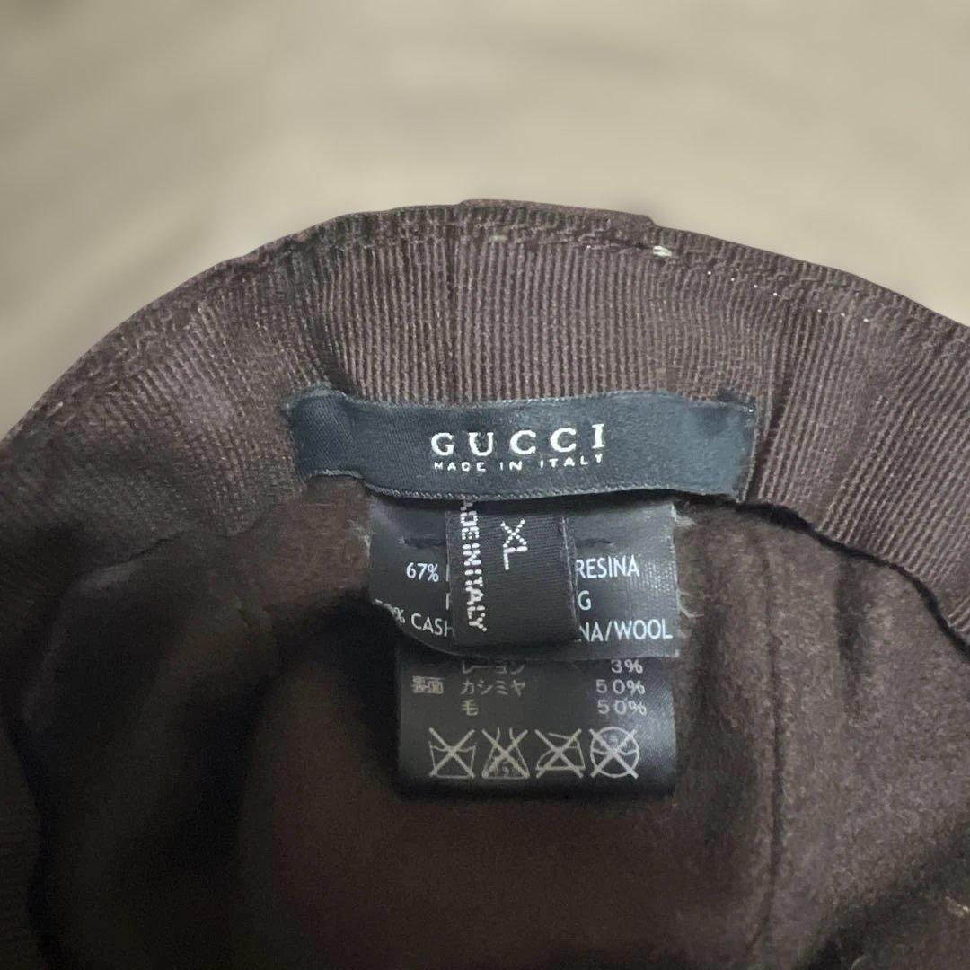 グッチ　バケットハット/キャンバス/無地/レディース