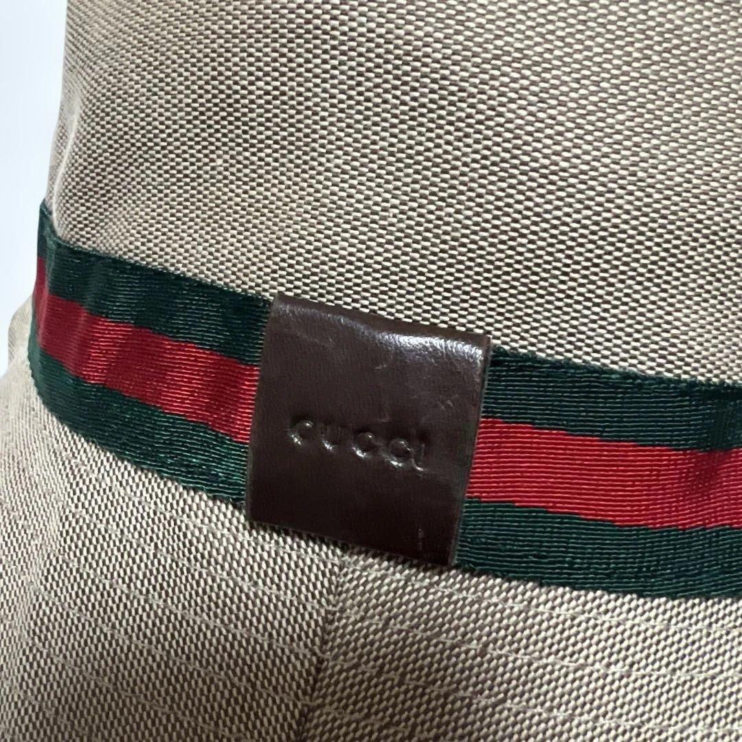 グッチ　バケットハット/キャンバス/無地/レディース