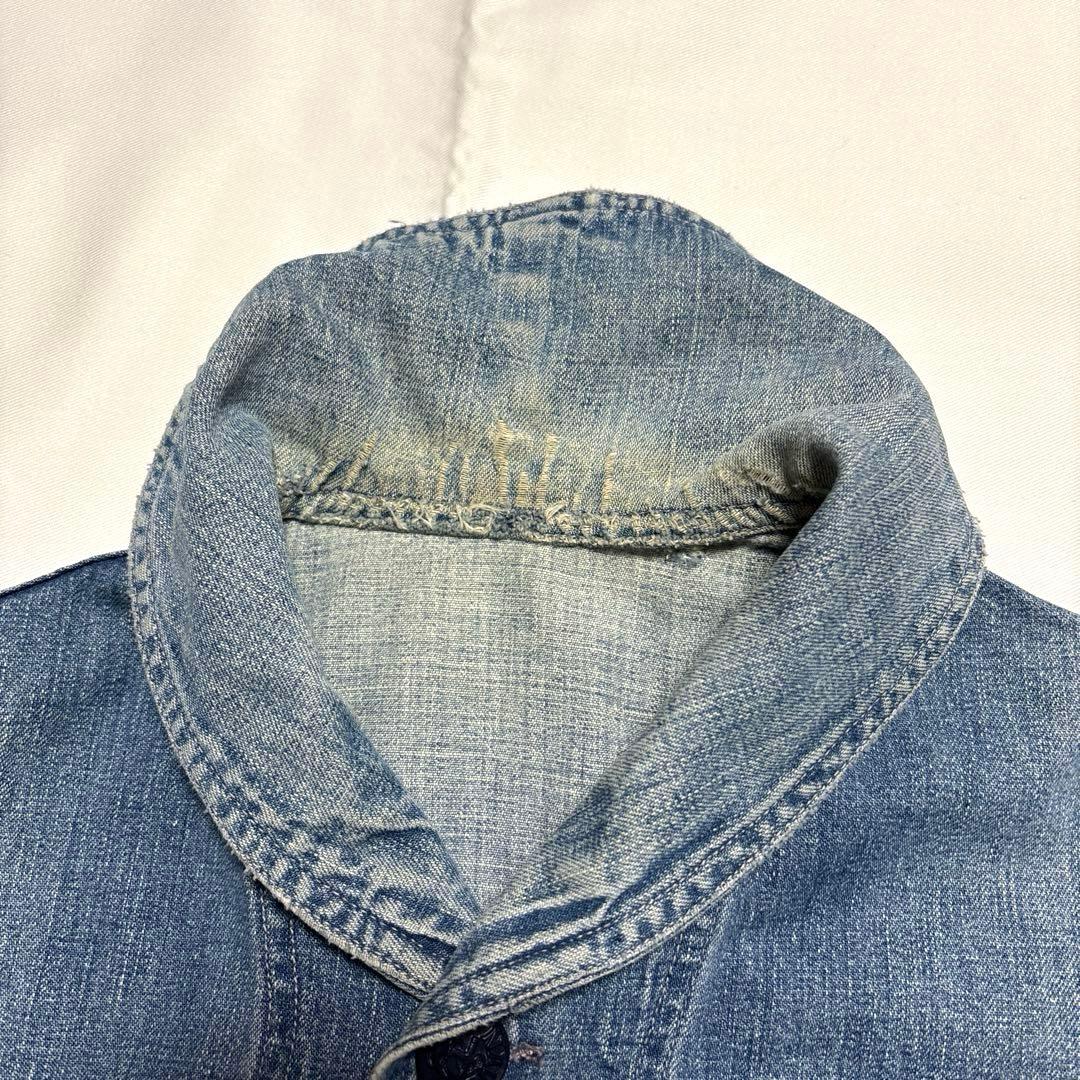 40s usnavy ショールカラーデニムジャケット