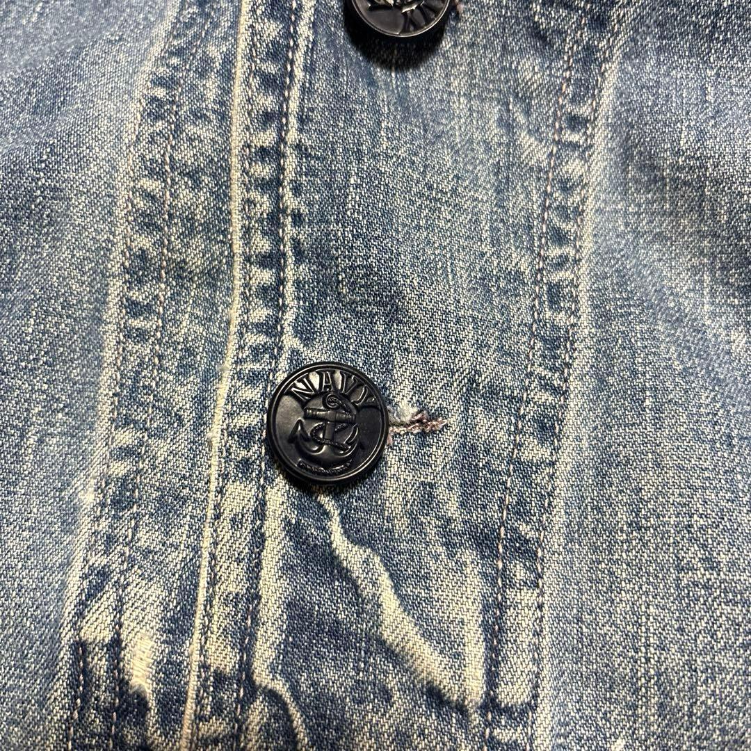 40s usnavy ショールカラーデニムジャケット