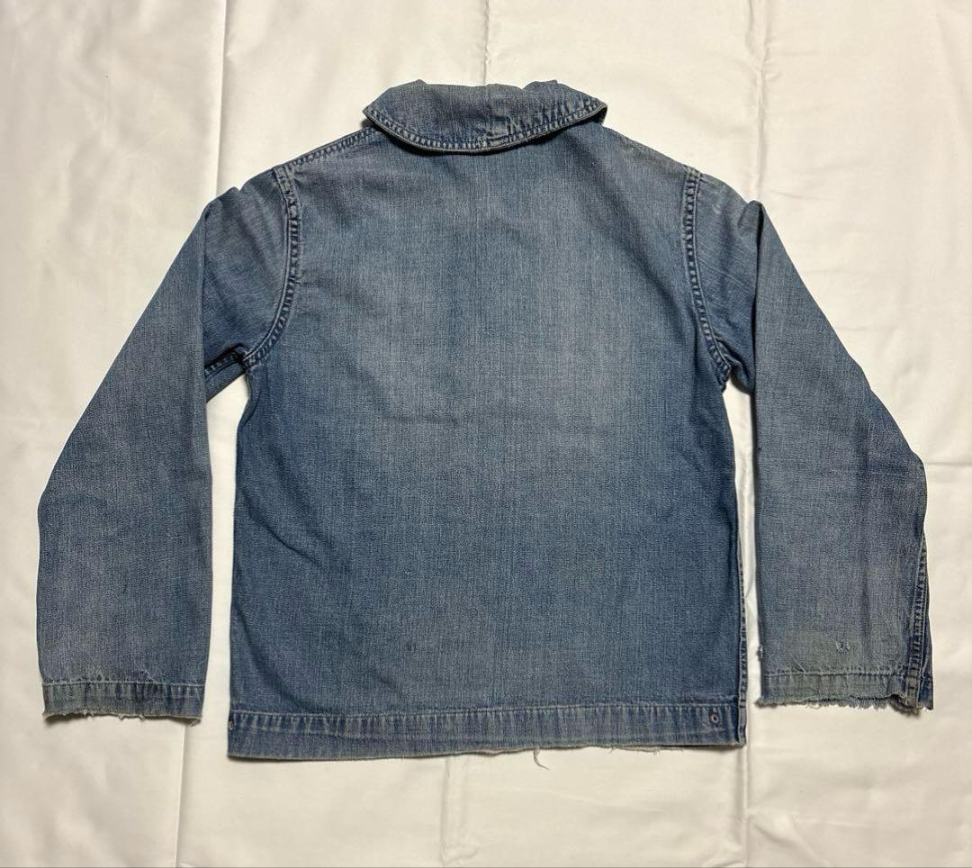 40s usnavy ショールカラーデニムジャケット