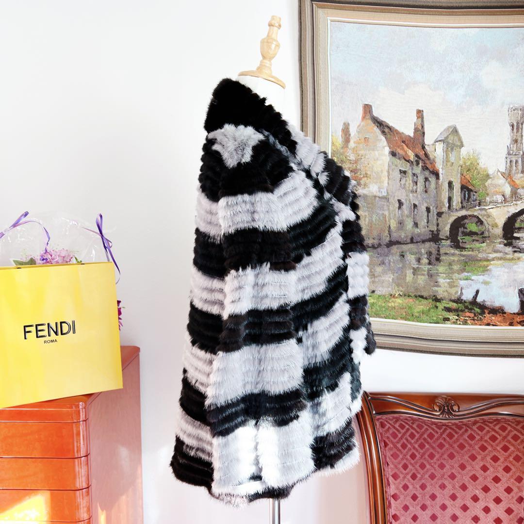 未使用　FENDIフェンディ マフラー付　総ミンク　コート　ブラック ブルゾン