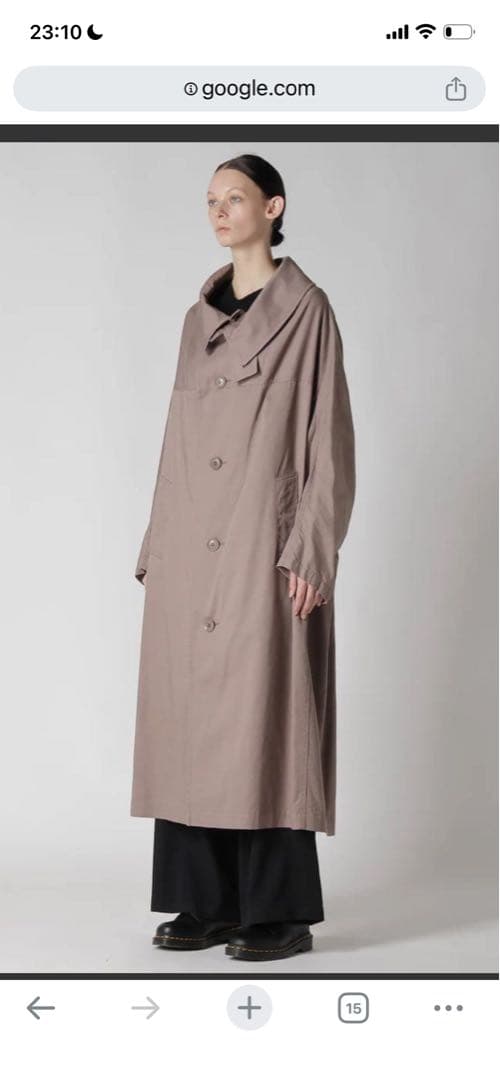 Y's コットンツイル　ロングケープコート