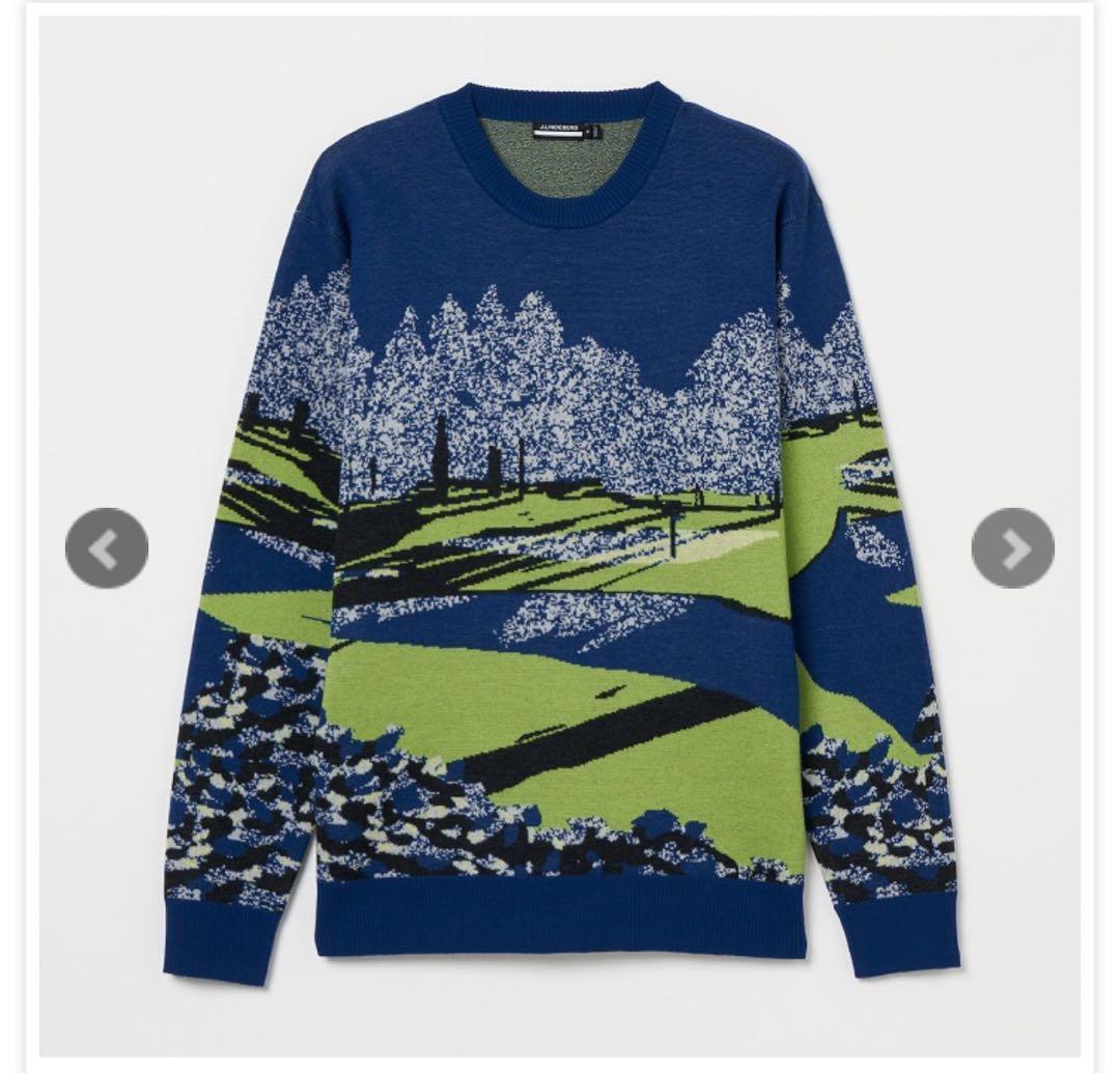 J.LINDEBERG オーガスタ風景柄ニットセーター