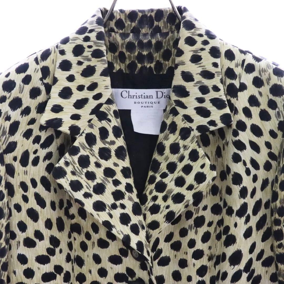 Christian Dior レオパード シルクテーラードジャケット