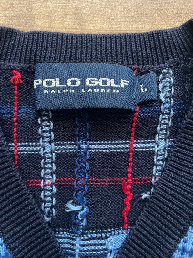 (新品)POLO GOLF チェック柄 ベスト L 定価40950円