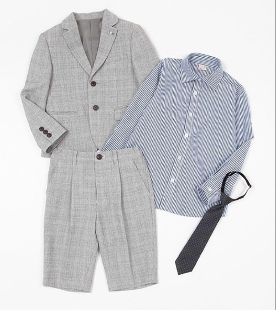 プティマイン グレー フォーマルスーツ 130cm