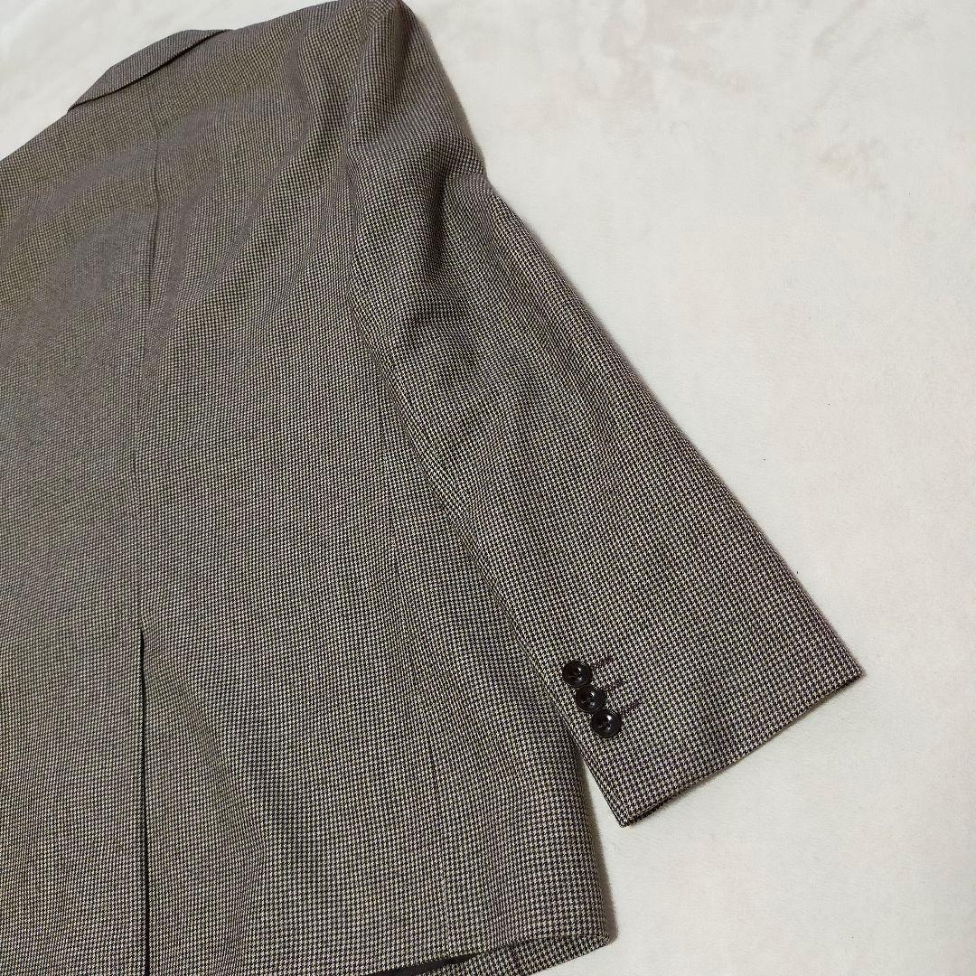 美品　SUIT SELECT　AB6　千鳥格子柄　起毛ウール　2つ釦スーツ