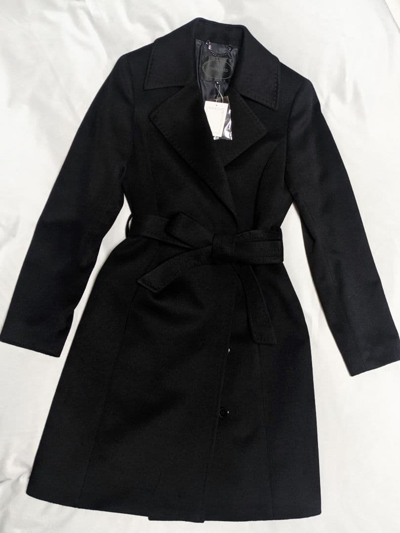 【未使用】UNTITLED カシミヤ100% ウエストリボン付きコート