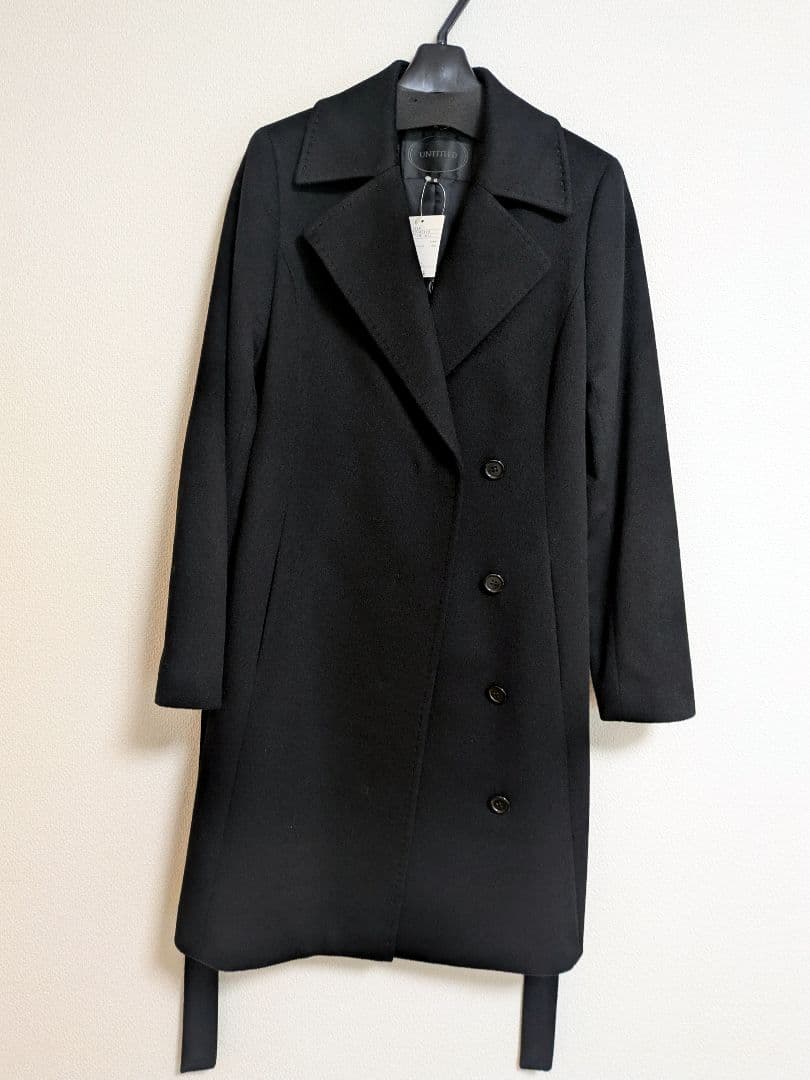 【未使用】UNTITLED カシミヤ100% ウエストリボン付きコート