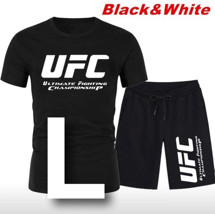 【大人気数量限定】UFC 半袖ポロシャツ　ハーフパンツ  上下セットアップ　L