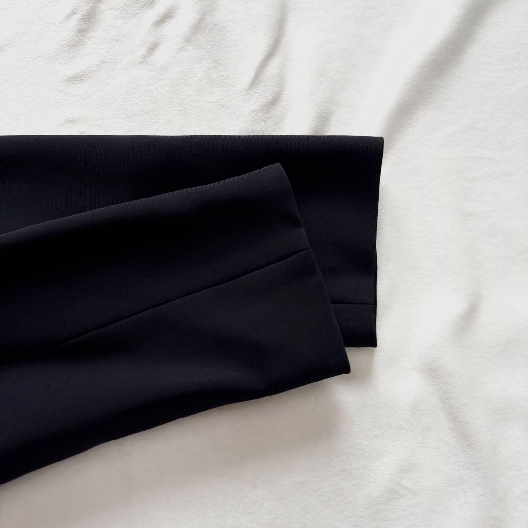 極美品☆23区 トリアセダブルジョーゼット　Vネック ジャケット　ノーカラー　M