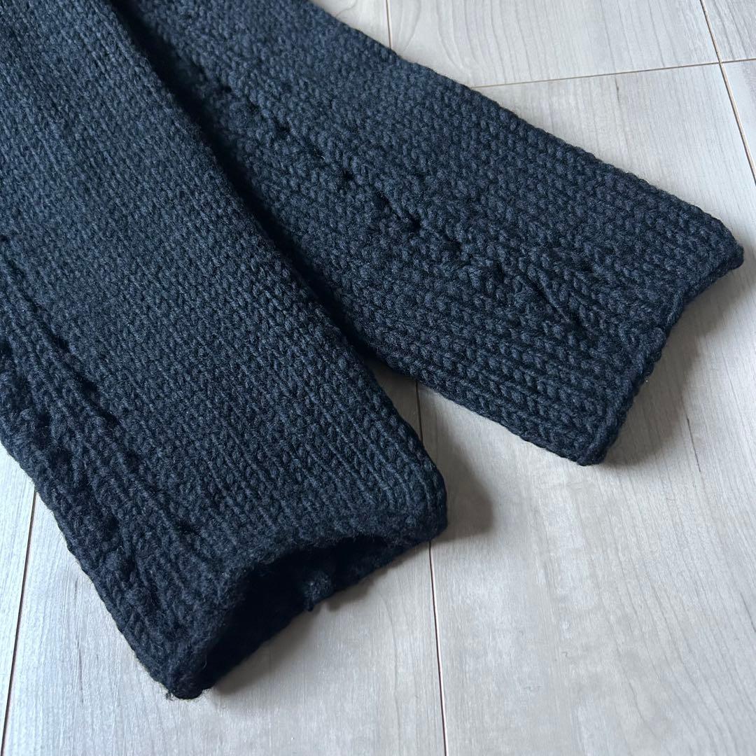 トリココムデギャルソン 丸襟 ニットジャケット 肉厚 ウール 黒 AD2006