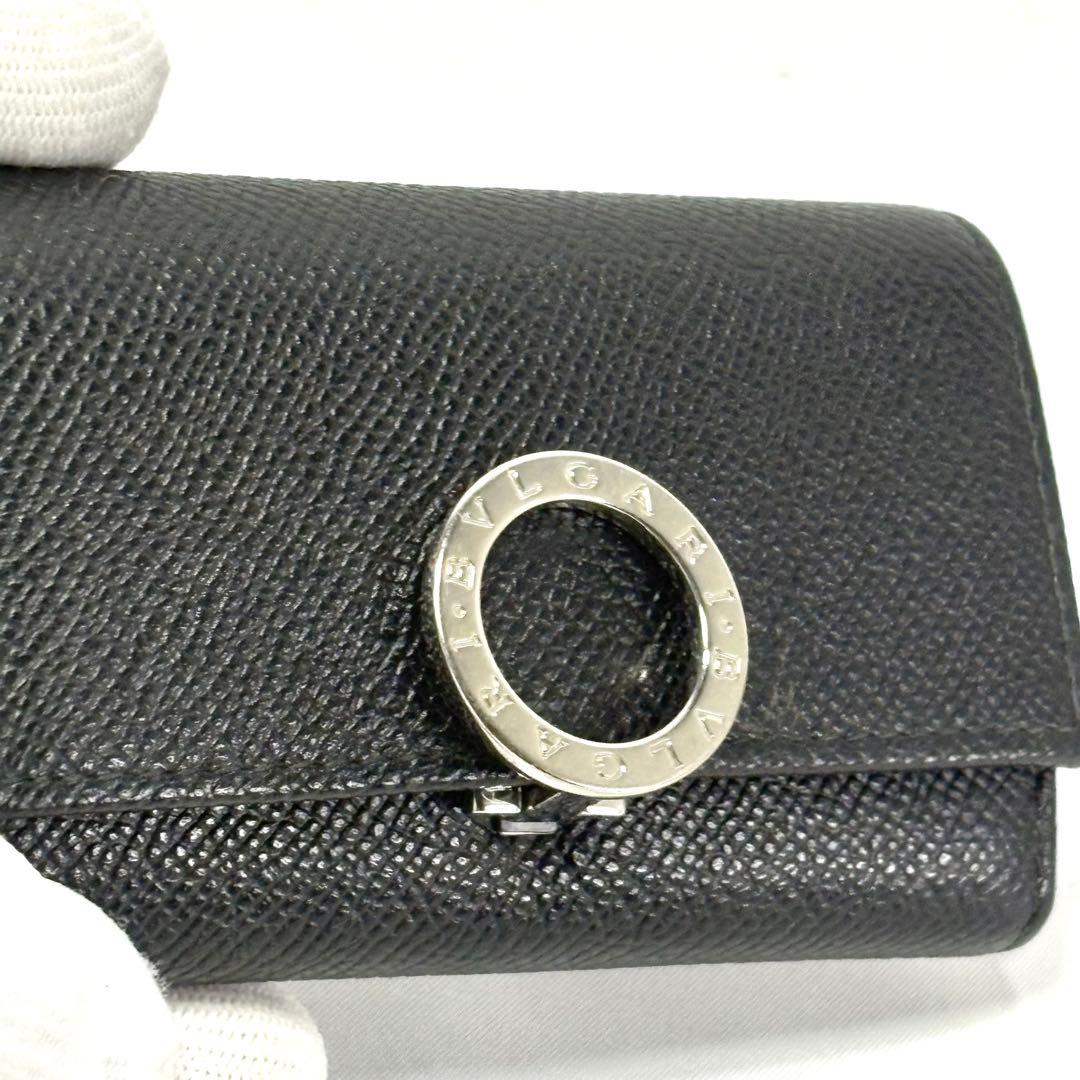 【定番 大人気】 BVLGARI ブルガリ 6連 キーケース ブラック ロゴ金具