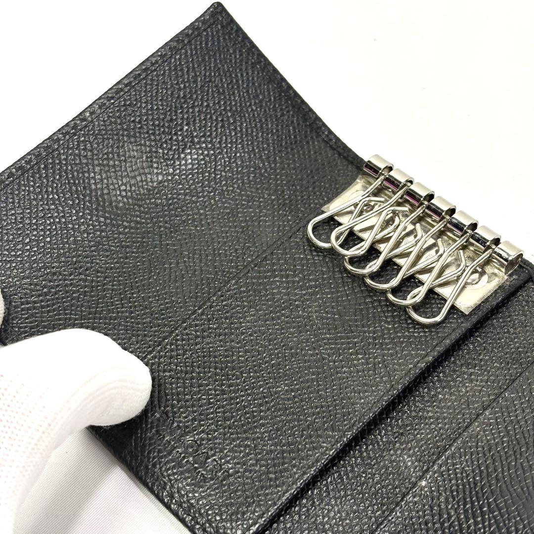 【定番 大人気】 BVLGARI ブルガリ 6連 キーケース ブラック ロゴ金具