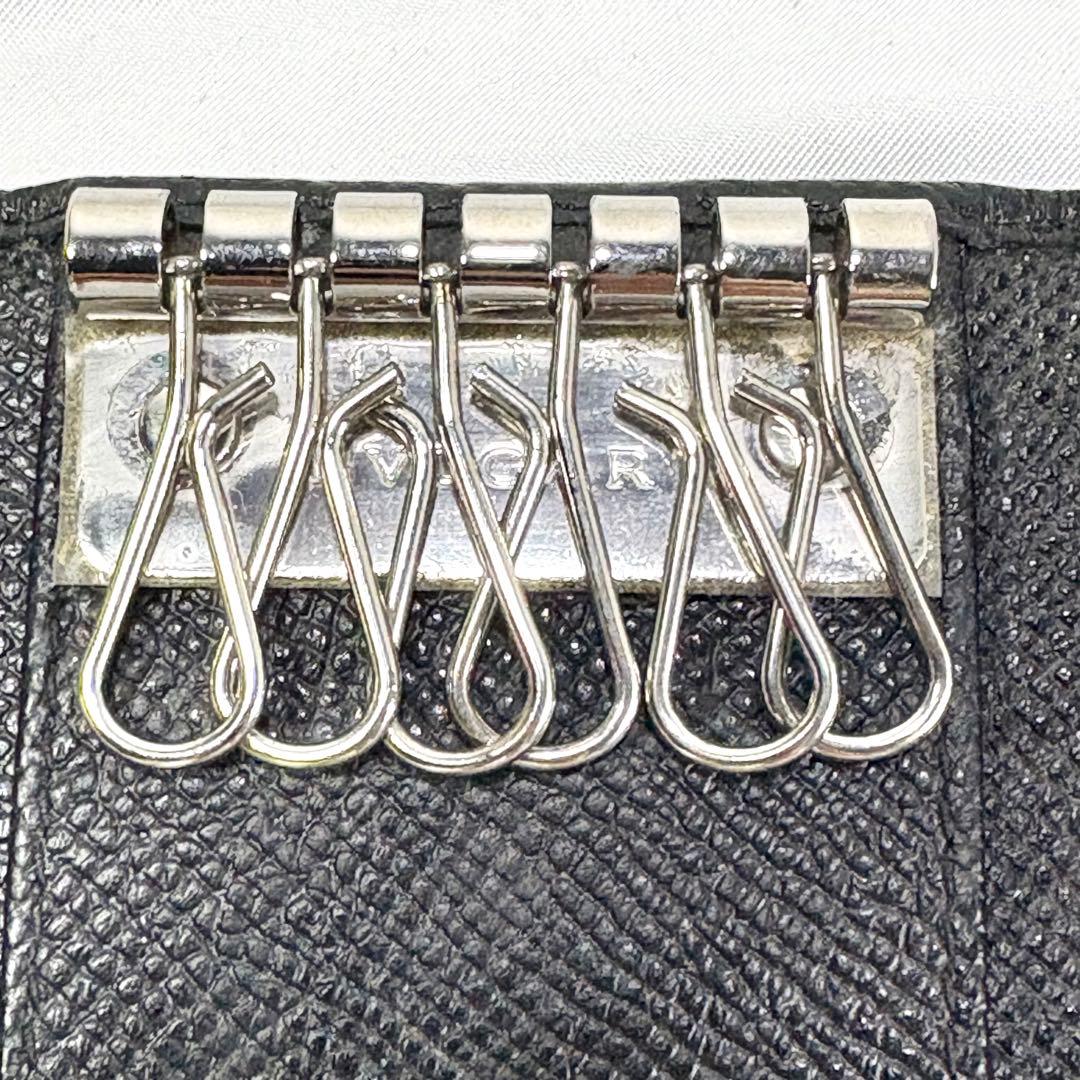 【定番 大人気】 BVLGARI ブルガリ 6連 キーケース ブラック ロゴ金具
