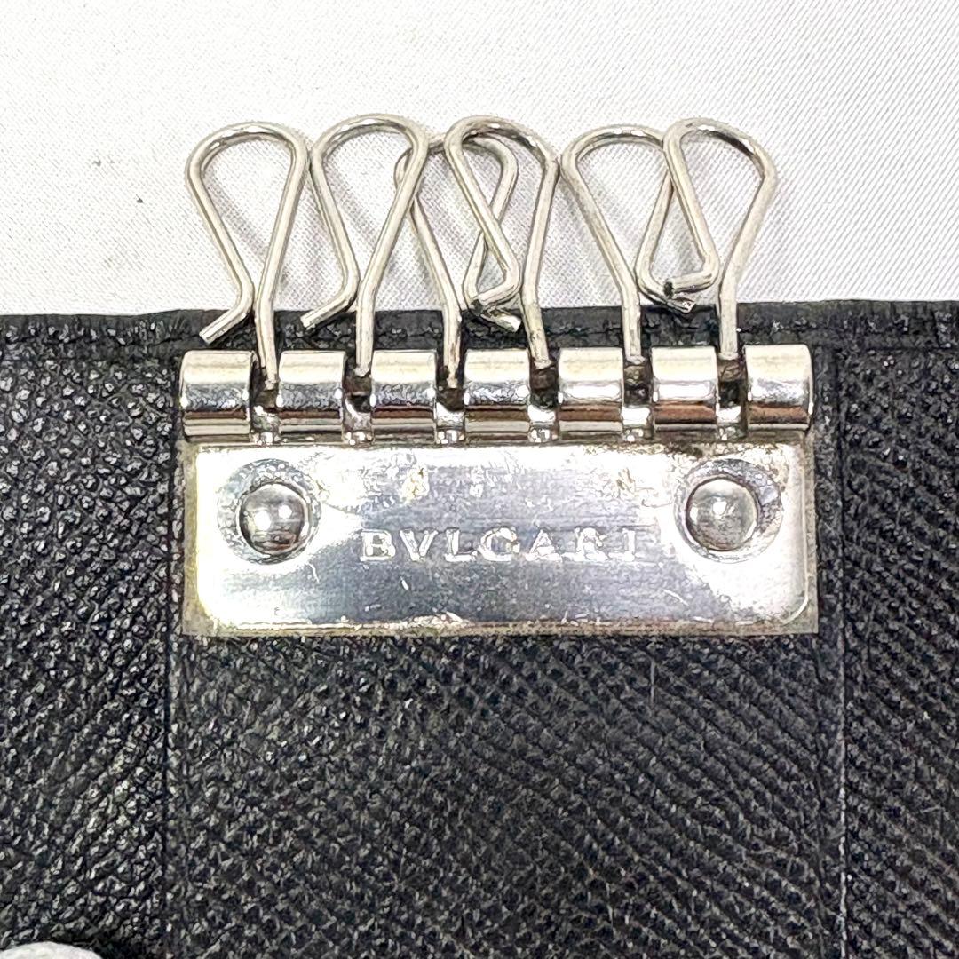 【定番 大人気】 BVLGARI ブルガリ 6連 キーケース ブラック ロゴ金具