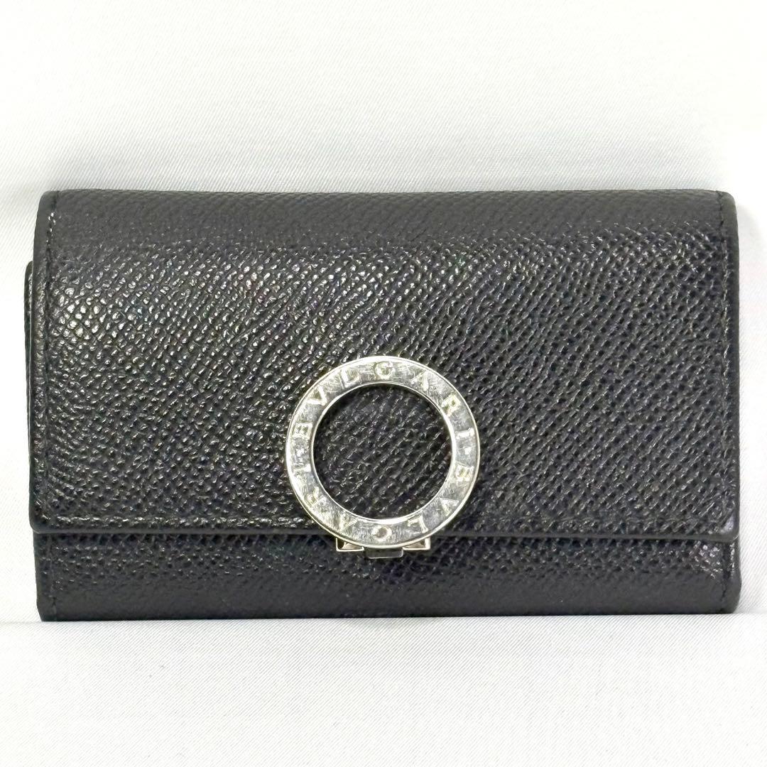 【定番 大人気】 BVLGARI ブルガリ 6連 キーケース ブラック ロゴ金具