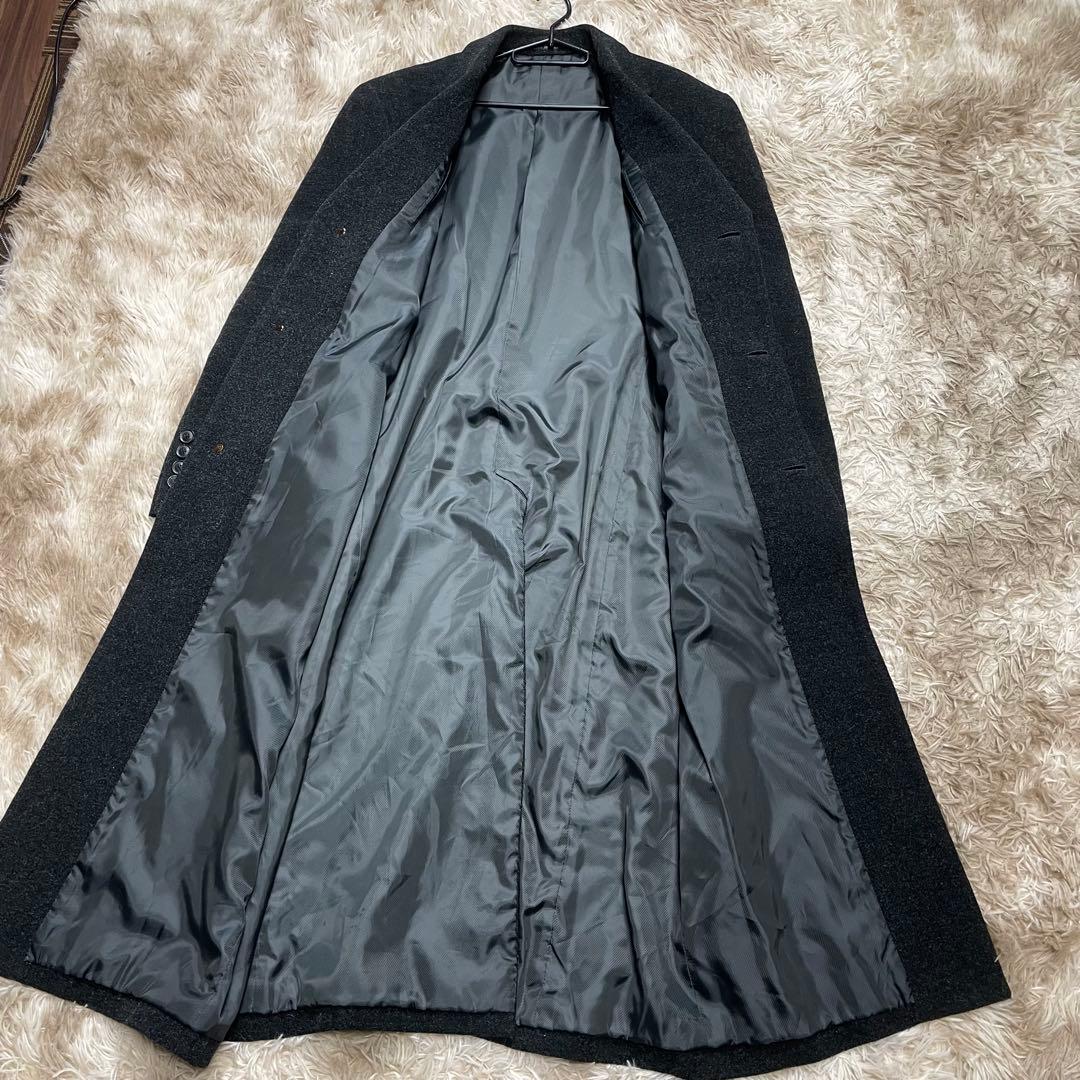 美品　メンズティノラス　チェスターコート　メンズ　メルトン　ロング　マキシ丈