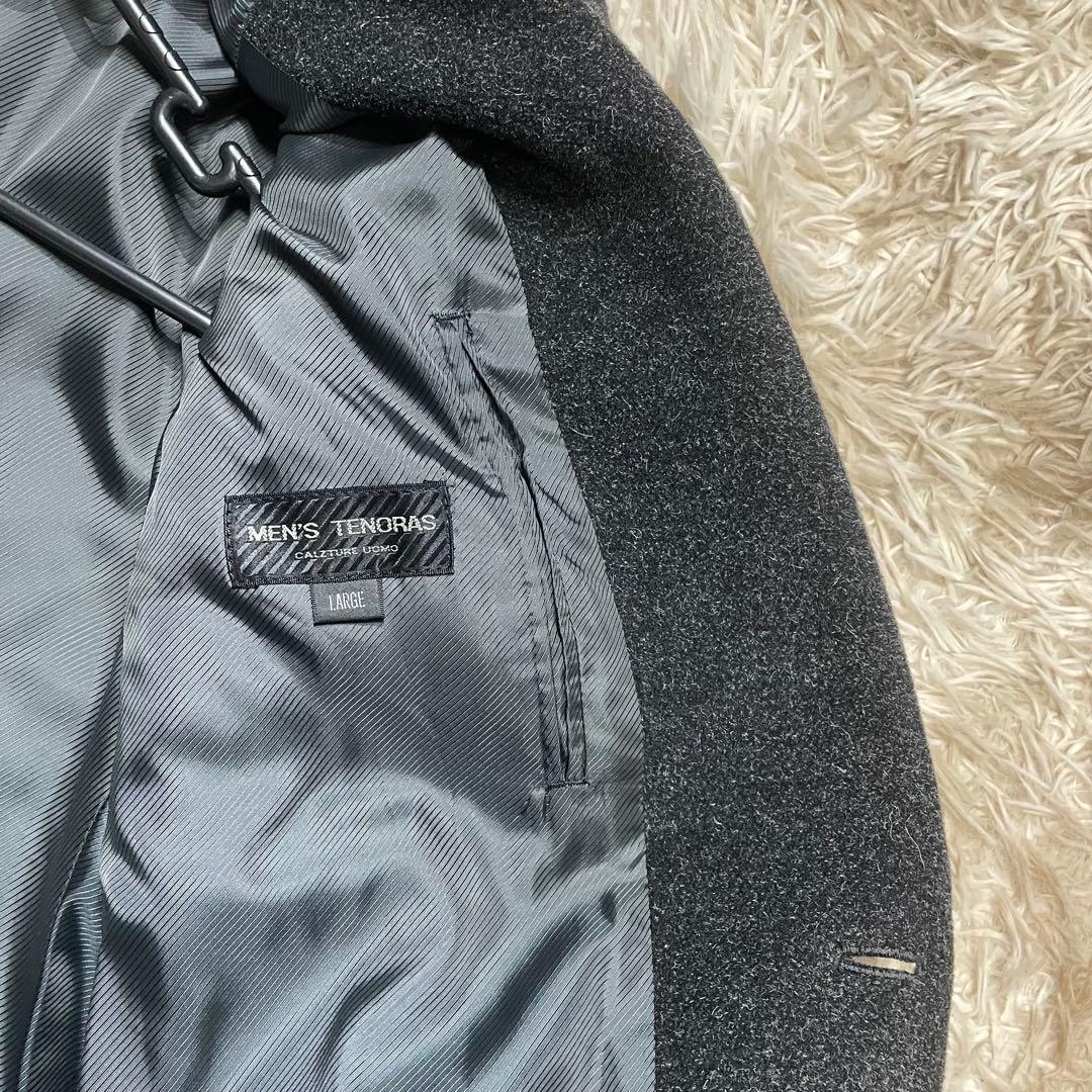 美品　メンズティノラス　チェスターコート　メンズ　メルトン　ロング　マキシ丈