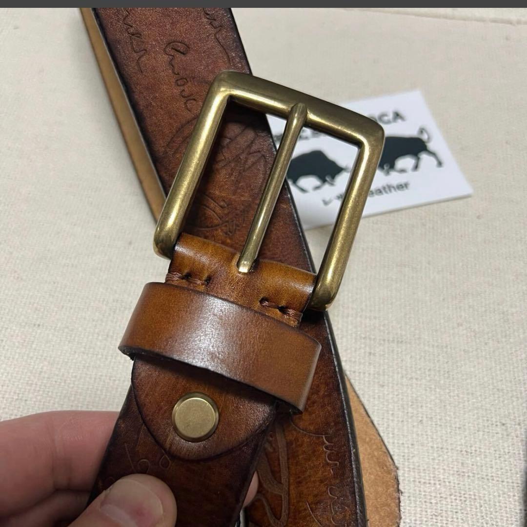 イタリアンレザー　115〜135分厚い一枚革 牛革本革　調整可 メンズ ベルト