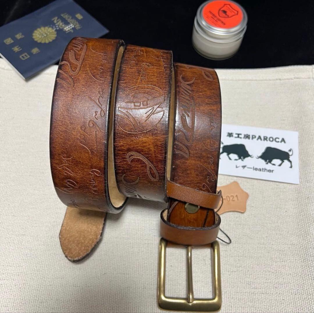 イタリアンレザー　115〜135分厚い一枚革 牛革本革　調整可 メンズ ベルト