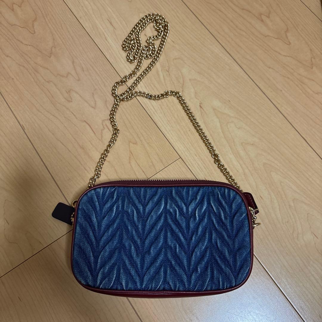 COACH デニム レッド ショルダーバッグ