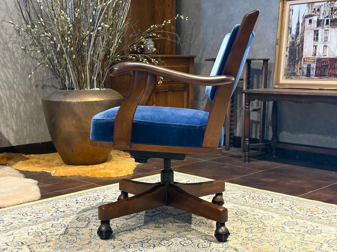 karimoku オールドカリモク デスクチェア ファブリック ビンテージ In