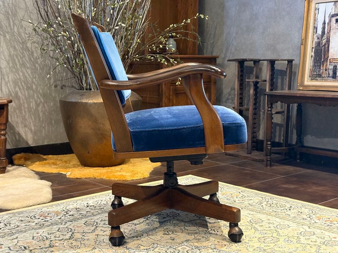 karimoku オールドカリモク デスクチェア ファブリック ビンテージ In