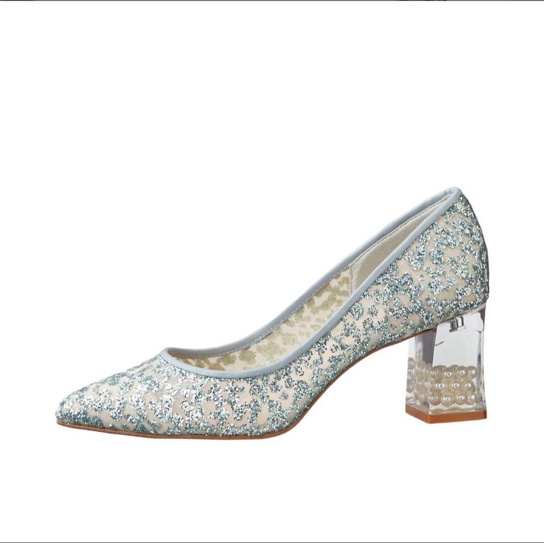 ダイアナ クリアパールヒール 華やか魅せパンプス