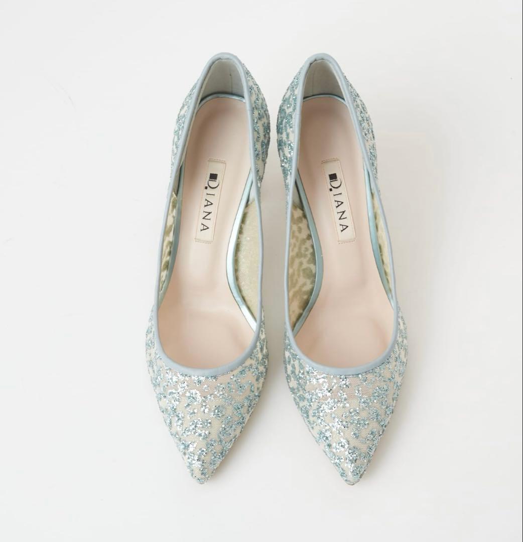 ダイアナ クリアパールヒール 華やか魅せパンプス