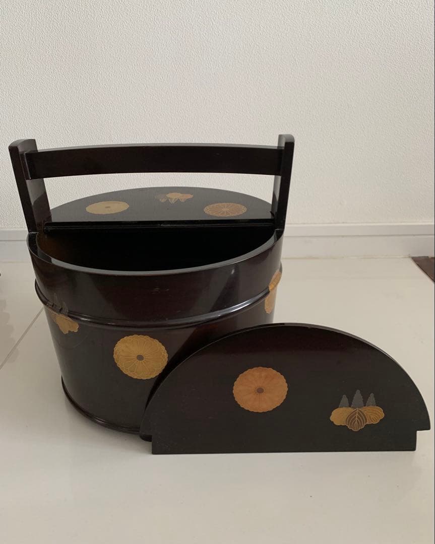 茶道具　水指 漆塗　高台寺蒔絵　金箔装飾　インテリア雑貨　花器　ワインクーラー