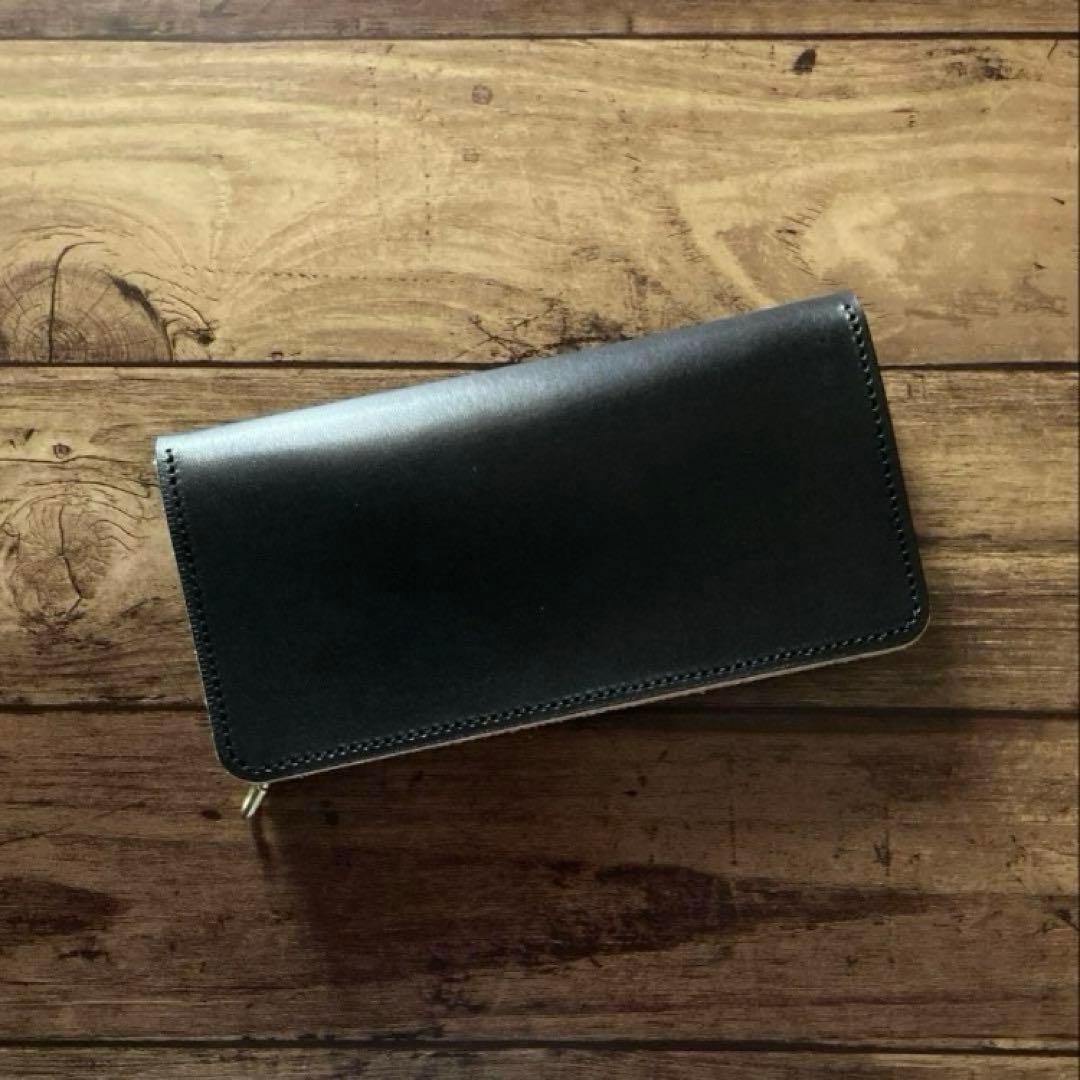 国産ステアハイド トラッカーウォレット180（ロング）3層 茶芯ブラック