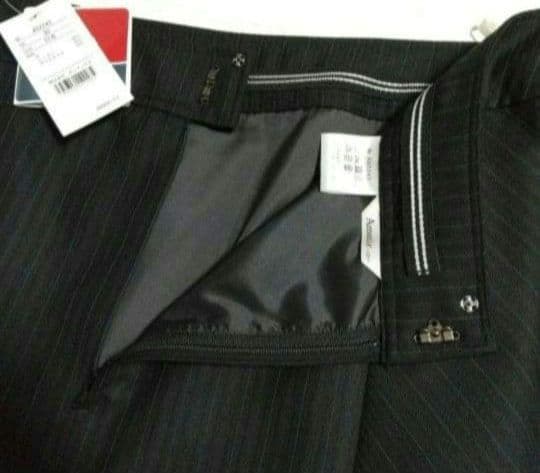 ボンマックス 事務服 ジャケット スカート 上下セットブラック×ブルー 21号