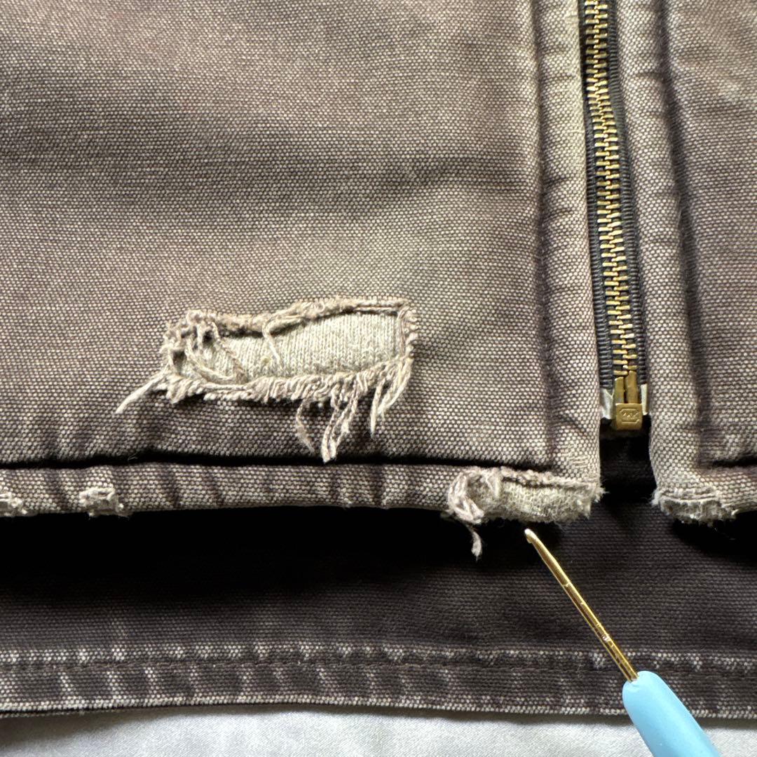 Carhartt古着00sダック地ボアベストV26DKBブラウンフェード T03