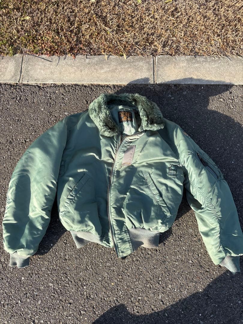 90s USA製 ALPHA B-15D フライトジャケット L 希少