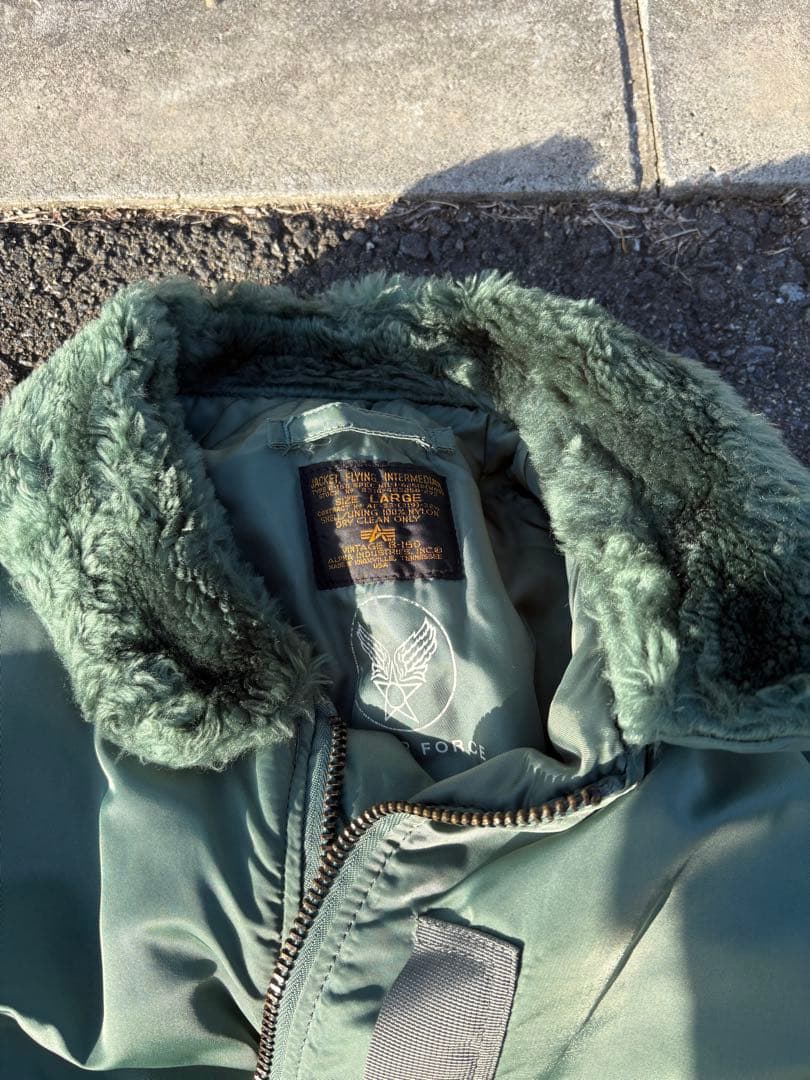 90s USA製 ALPHA B-15D フライトジャケット L 希少