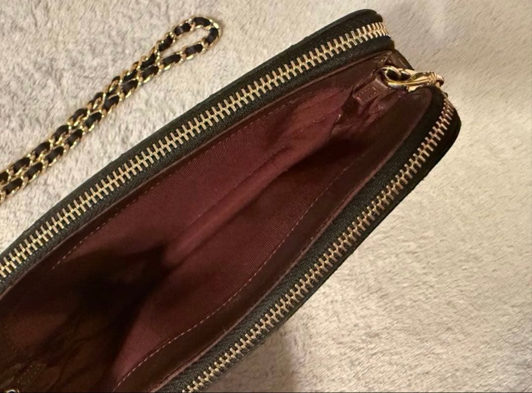 CHANEL シャネル ラムスキン マトラッセ チェーン　ウォレット ブラック