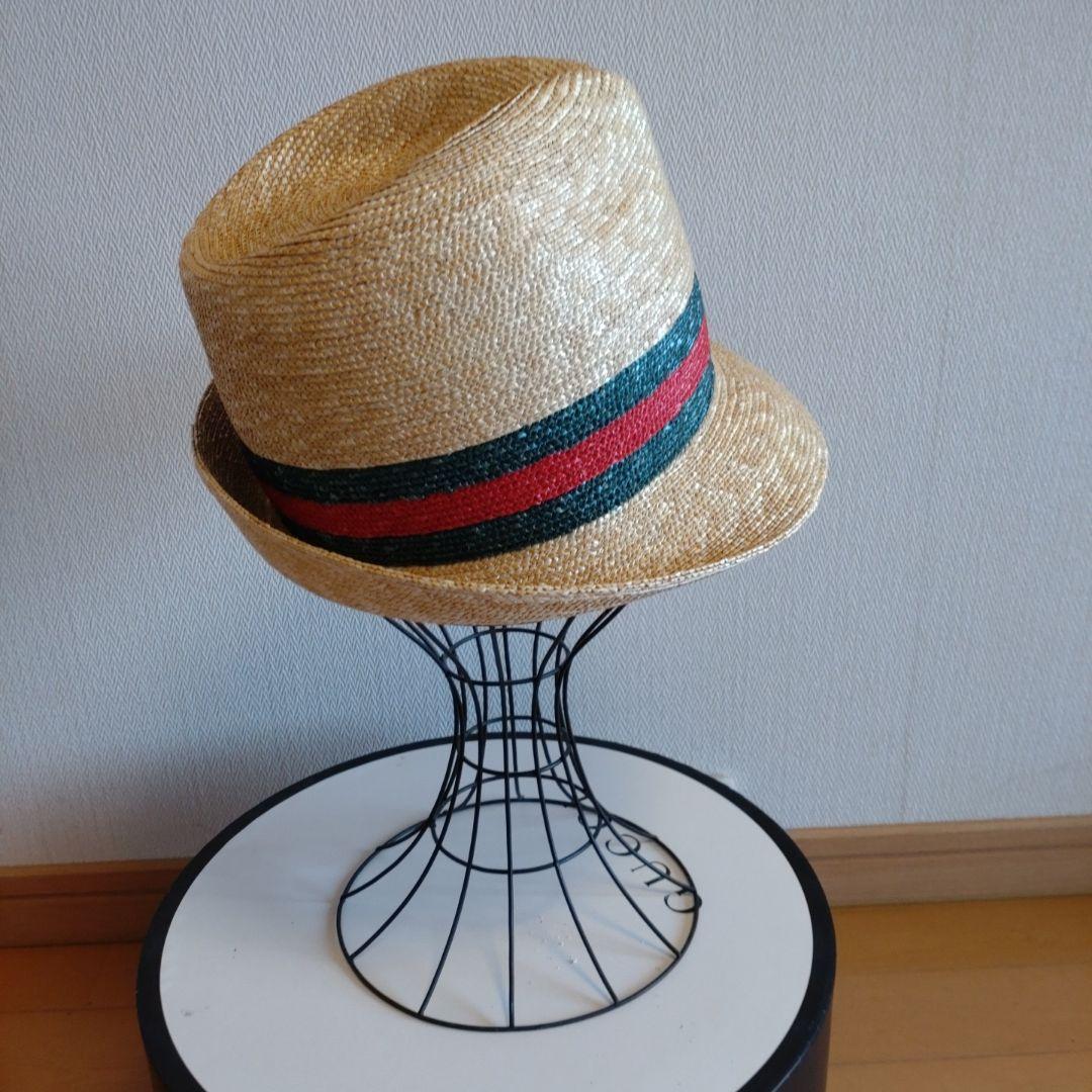 【美品】グッチ　ストローハット　中折れハット　箱付