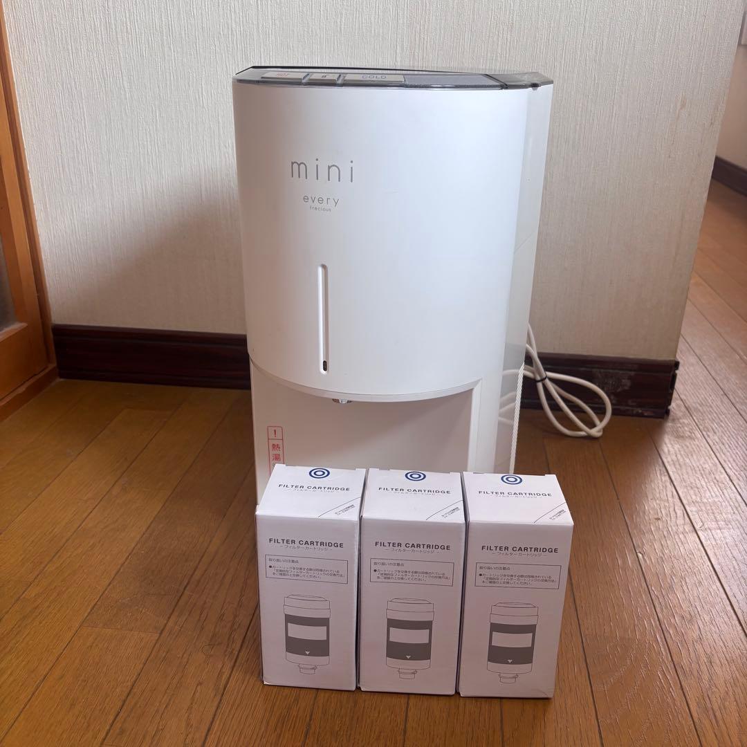 エブリィフレシャス mini ウォーターサーバー 浄水器 新品フィルター3個付