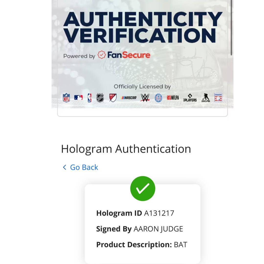正規品！ヤンキース ジャッジ 直筆サインバット Chandler AJ99.2