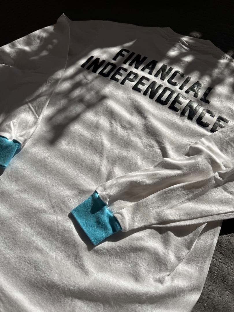 anyteeFINANCIAL INDEPENDENCE 長袖カットソー