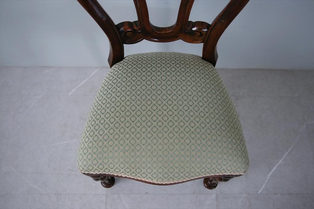 英国アンティーク木製バルーンバックダイニングチェア/サロンイス(90-121-1