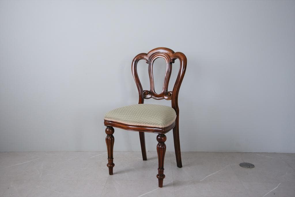 英国アンティーク木製バルーンバックダイニングチェア/サロンイス(90-121-1