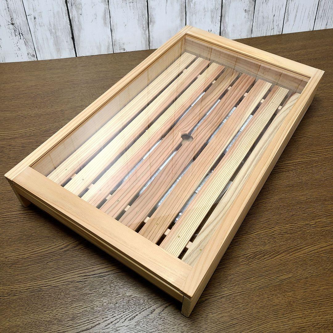 No1931【保冷剤付き】 寿司ネタケース ネタ箱　目皿・アクリル蓋付【手作り】