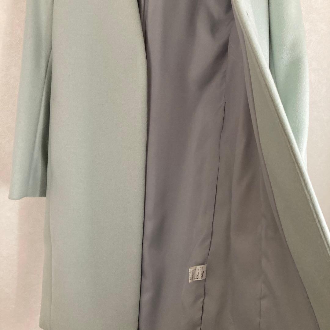 未使用品　ユナイテッドアローズ　ノーカラーウールコート ミントグリーン