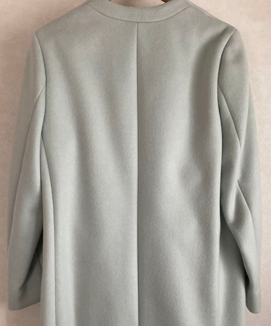 未使用品　ユナイテッドアローズ　ノーカラーウールコート ミントグリーン